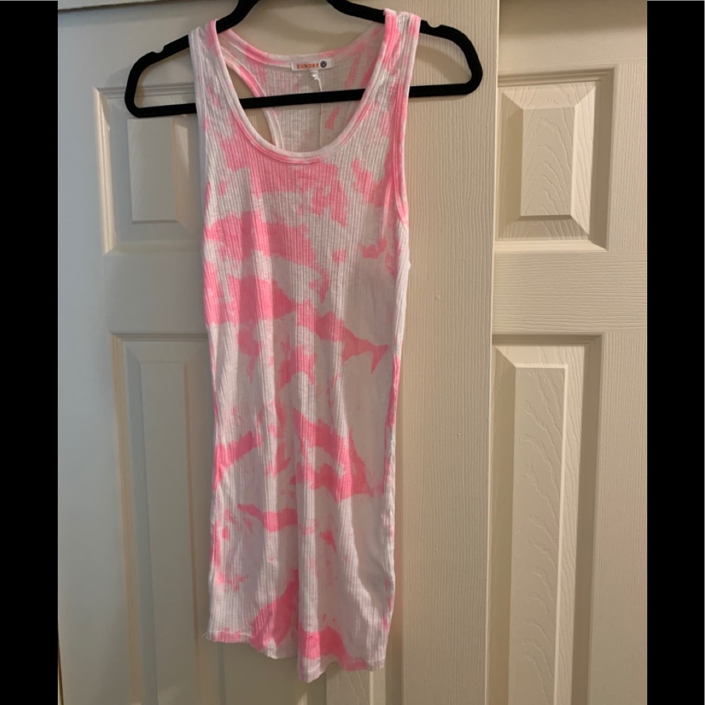 NWT Sundry Pop of Color Tie Dye XL Racerback Tank